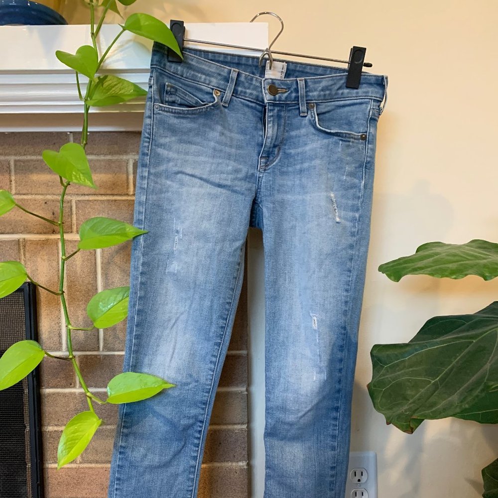 Rich & Skinny Distressed Skinny Jeans - light wash